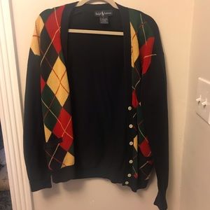 Ralph Lauren argyle print sweater cardigan
